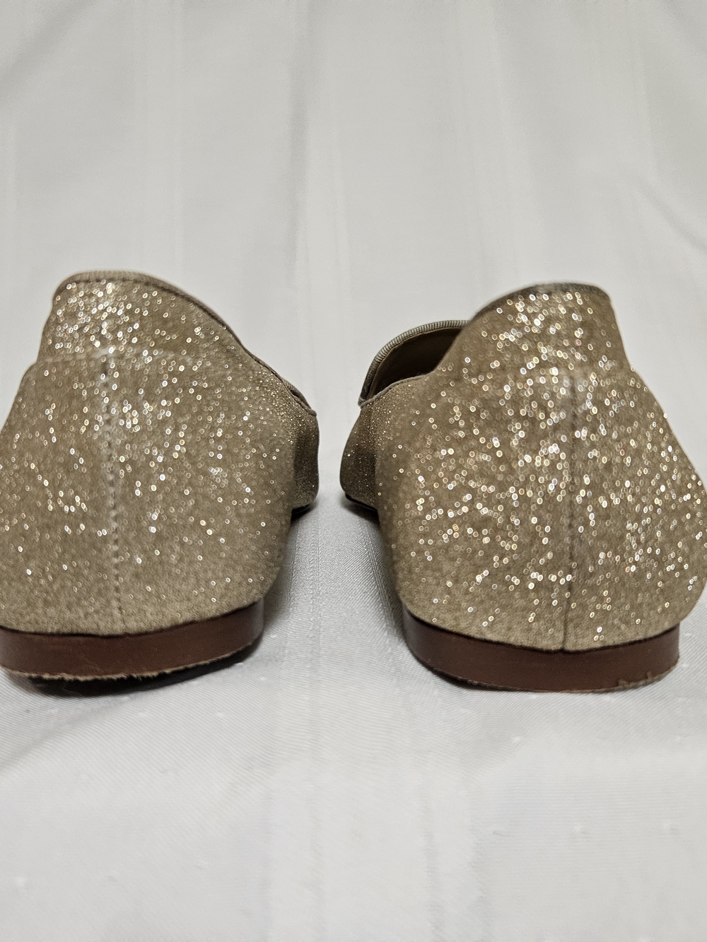 Ann Taylor Gold Glitter Loafers - Picture 3 of 5